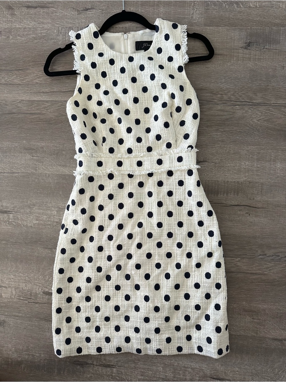 J.Crew Linen Polka Dot Sheath Dress
